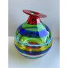 LA MURRINA VASO MURANO SPIRALE INCAMICIATO VINTAGE VENEZIA ITALY GLOBO COLORATO