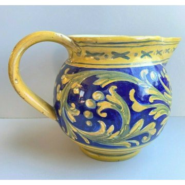 GUALDO TADINO ANTICO VASO CERAMICA A LUSTRO BROCCA DIPINTA VERSATOIO VINTAGE