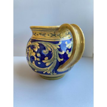 GUALDO TADINO ANTICO VASO CERAMICA A LUSTRO BROCCA DIPINTA VERSATOIO VINTAGE