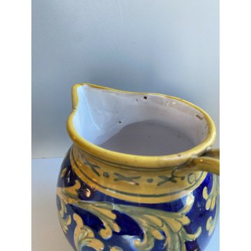 GUALDO TADINO ANTICO VASO CERAMICA A LUSTRO BROCCA DIPINTA VERSATOIO VINTAGE