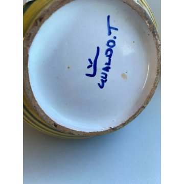 GUALDO TADINO ANTICO VASO CERAMICA A LUSTRO BROCCA DIPINTA VERSATOIO VINTAGE