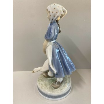 ROYAL COPENHAGEN "DONNA CON OCA" SCULTURA STATUINA IN PORCELLANA N. 527 VINTAGE