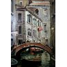 GRANDE QUADRO OLIO De Moral VEDUTA Venezia LAGUNA SCORCIO CANALE PONTE BARCHE