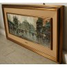 QUADRO DIPINTO OLIO G. De Simone VEDUTA BOULEVARD Parigi PIOGGIA 54,5x104,5cm