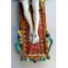  ANTICA SCULTURA MAIOLICA  BASSORILIEVO Gesù Crocifisso CERAMICA Carbet FIRENZE