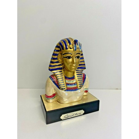 RARA SCULTURA VIVA IN CERAMICA Edoardo Tasca BUSTO TUTANKHAMON STATUINA EGIZIANA