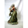SCULTURA TUTTOTONDO PORCELLANA CAPODIMONTE POLICROMA ANZIANI COPPIA ORTAGGI  