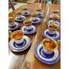 ANTICO SERVIZIO CAFFE 12 PERSONE CERAMICA SEP GERMANY DIPINTO ORO ZECCHINO 24 PZ