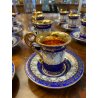 ANTICO SERVIZIO CAFFE 12 PERSONE CERAMICA SEP GERMANY DIPINTO ORO ZECCHINO 24 PZ