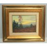 QUADRO DIPINTO OLIO TELA Artino Giroldi PAESAGGIO Tramonto sabbioni Revislate 74