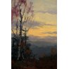 QUADRO DIPINTO OLIO TELA Artino Giroldi PAESAGGIO Tramonto sabbioni Revislate 74