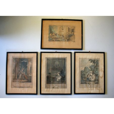 lotto 4 QUADRO ANTICA STAMPA INCISIONE FRANCESE SCENA GALANTE ARISTOCRATICA '800