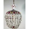 ANTICO LAMPADARIO LIBERTY MARIA TERESA VETRO MURANO DIPINTO 900 GOCCE GLASS LAMP