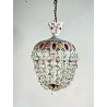 ANTICO LAMPADARIO LIBERTY MARIA TERESA VETRO MURANO DIPINTO 900 GOCCE GLASS LAMP