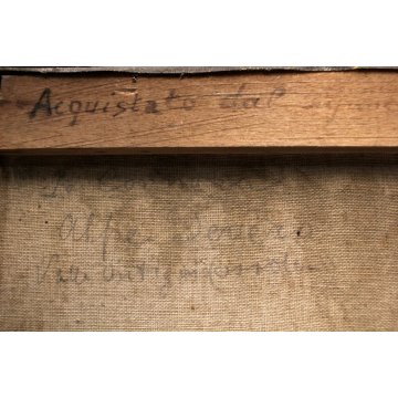 ANTICO QUADRO OLIO TELA Renatti Nino PAESAGGIO MONTANO  BAITA ALPE Devero '900