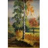 QUADRO DIPINTO OLIO Mario Pavesi PAESAGGIO AUTUNNALE Strada di campagna NOVARA 