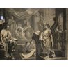 ANTICA STAMPA INCISIONE T. Cook DIPINTO Hogarth  "Paul before Felix" BIBBIA  