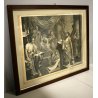 ANTICA STAMPA INCISIONE T. Cook DIPINTO Hogarth  "Paul before Felix" BIBBIA  