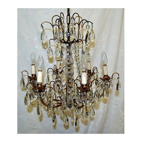 ANTICO LAMPADARIO Liberty VETRO Murano EPOCA 900 OLD GLASS HANGING LAMP VINTAGE