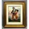 QUADRO DIPINTO OLIO TELA LUCIANO LUTRING 1999 Allegro Pagliaccio CLOWN TAMBURO
