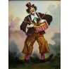 QUADRO DIPINTO OLIO TELA LUCIANO LUTRING 1999 Allegro Pagliaccio CLOWN TAMBURO