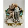 ANTICA SCULTURA CERAMICA GIUSEPPE GALLE' COPPIA GENTILUOMINI CAPODIMONTE ANNI 60