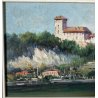ANTICO QUADRO DIPINTO OLIO TAVOLA L. LUTRING 2002 LAGO MAGGIORE ROCCA ANGERA 