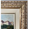 ANTICO QUADRO DIPINTO OLIO TAVOLA L. LUTRING 2002 LAGO MAGGIORE ROCCA ANGERA 