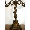 LAMPADA TAVOLO CANDELABRO BRONZO ELETTRIFICATO PARALUME 2 BRACCI 2 LUMI ART DECO