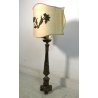 LAMPADA TAVOLO CANDELIERE CANDELABRO LEGNO GESSATO DORATO ZAMPE FERINE PARALUME
