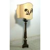 LAMPADA TAVOLO CANDELIERE CANDELABRO LEGNO GESSATO DORATO ZAMPE FERINE PARALUME