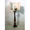 LAMPADA TAVOLO CANDELIERE CANDELABRO LEGNO GESSATO DORATO ZAMPE FERINE PARALUME