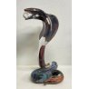 ENORME SCULTURA COBRA DINO ROSIN ANNI 80 VETRO MURANO VINTAGE ART GLASS DIAMANTE