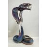 ENORME SCULTURA COBRA DINO ROSIN ANNI 80 VETRO MURANO VINTAGE ART GLASS DIAMANTE