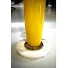 LAMPADA VETRO SOFFIATO MURANO GIALLO DESIGN ATTR. Vistosi OTTONE MARMO ANNI '50