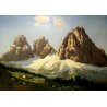 GRANDE QUADRO DIPINTO OLIO G. Servoli PAESAGGIO MONTANO DOLOMITI Drei Zinnen 
