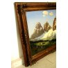 GRANDE QUADRO DIPINTO OLIO G. Servoli PAESAGGIO MONTANO DOLOMITI Drei Zinnen 