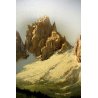 GRANDE QUADRO DIPINTO OLIO G. Servoli PAESAGGIO MONTANO DOLOMITI Drei Zinnen 