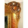 ANTICA SPECCHIERA SPECCHIO PARETE CORNICE LEGNO FOGLIA ORO EPOCA '800