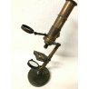 ANTICO MICROSCOPIO IN OTTONE PORTATILE FINE 800 LENTI OLD OBBIETTIVO OCULARE