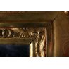ANTICA SPECCHIERA SPECCHIO PARETE CORNICE LEGNO FOGLIA ORO EPOCA '800