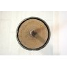 ANTICO CANDELIERE LEGNO LAMINA RAME  BRONZO MADONNA PUTTI ZAMPE FERINE ALTARE 