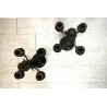 COPPIA ANTICO CANDELABRO CANDELIERE 4 BRACCI 5 CANDELE BRONZO MARMO NERO '800.