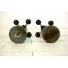 COPPIA ANTICO CANDELABRO CANDELIERE 4 BRACCI 5 CANDELE BRONZO MARMO NERO '800.