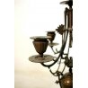 COPPIA ANTICO CANDELABRO CANDELIERE 4 BRACCI 5 CANDELE BRONZO MARMO NERO '800.