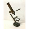 ANTICO MICROSCOPIO IN OTTONE PORTATILE FINE 800 LENTI OLD OBBIETTIVO OCULARE