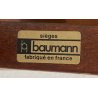 COPPIA POLTRONA BAUMANN DESIGN VINTAGE LEGNO STOFFA ANNI 70 MADE IN FRANCIA 