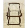 CARRELLO BAR PORTAVIVANDE VINTAGE OTTONE LEGNO LACCATO VETRO ANNI 50 4 RUOTE OLD