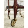 CARRELLO BAR PORTAVIVANDE VINTAGE OTTONE LEGNO LACCATO VETRO ANNI 50 4 RUOTE OLD