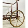 CARRELLO BAR PORTAVIVANDE VINTAGE OTTONE LEGNO LACCATO VETRO ANNI 50 4 RUOTE OLD